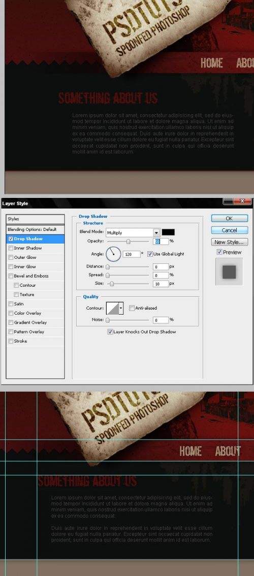 آموزش طراحی وبسایت به سبک گرانج در فتوشاپ